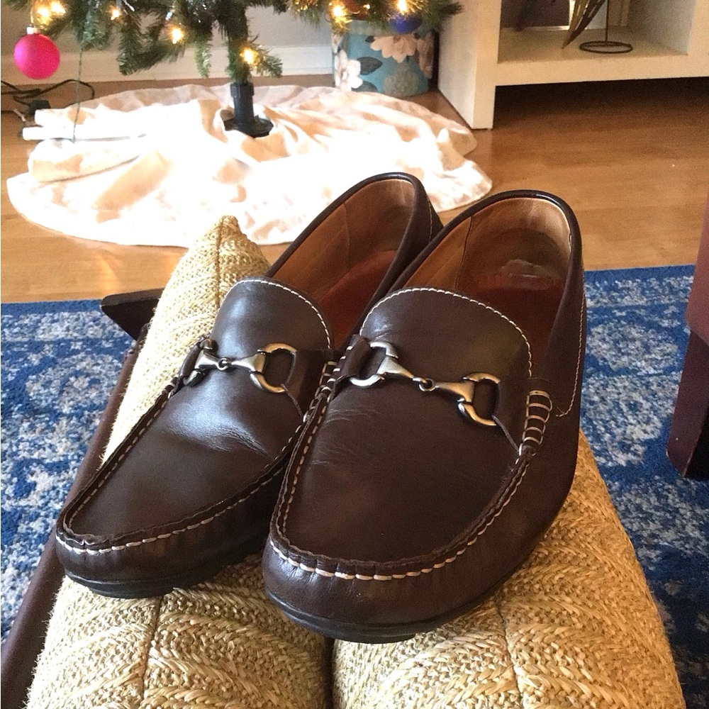 Peter Millar Dark Brown Leather Slip-Ons